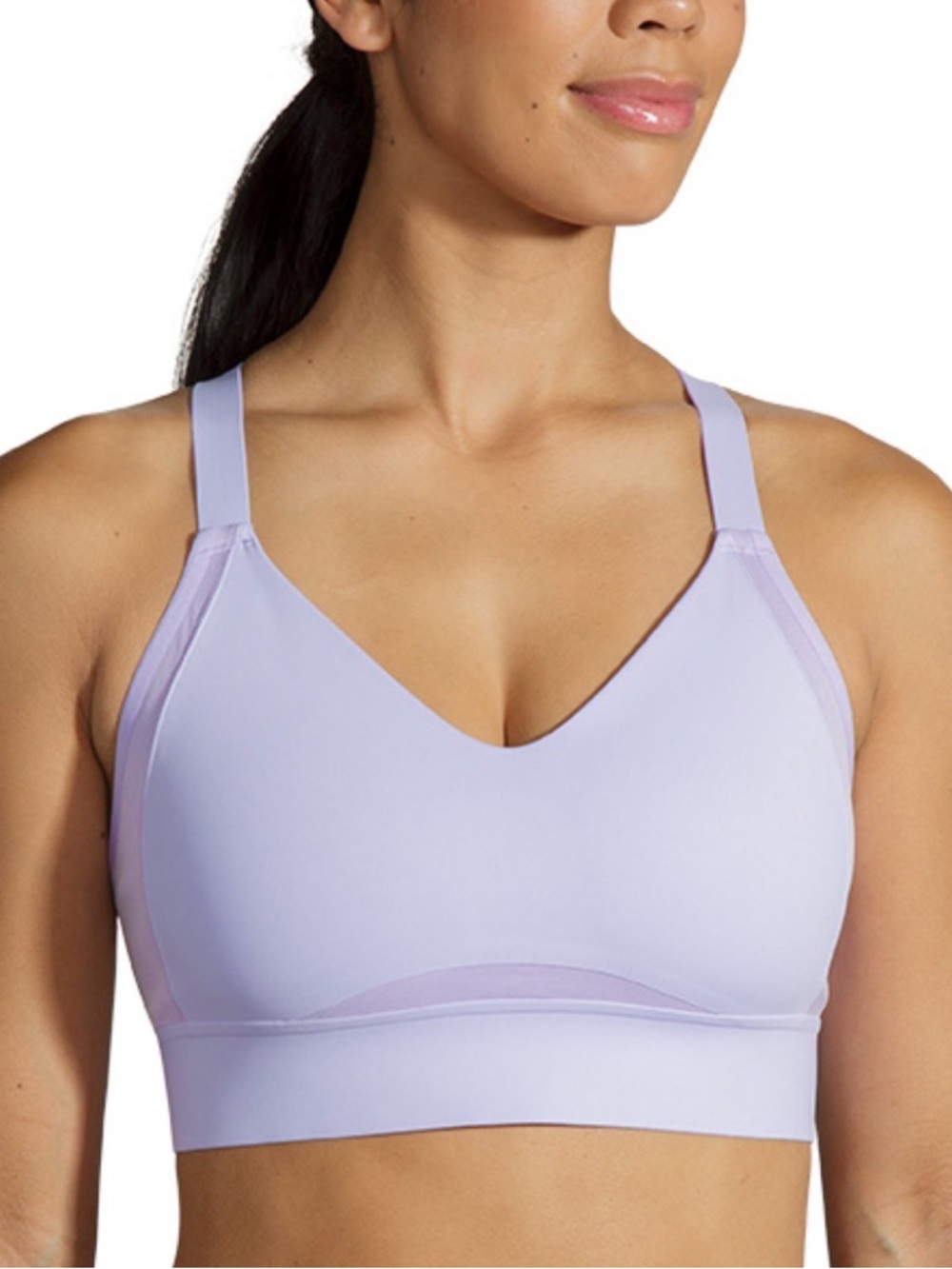 Brooks Lavender Sport Drive Interlace Run BRA size M Strappy High Compression - Picture 6 of 6
